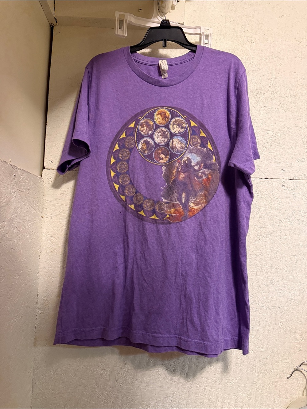 Purple Octopath Traveler Tee with Celestial Circular Print